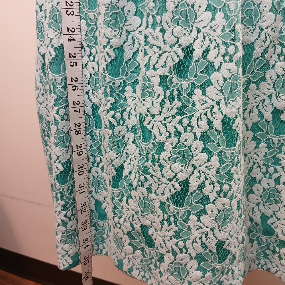 Cynthia Rowley Teal Floral Lace Dress – Small - Picture 7 of 14